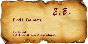 Endl Babett névjegykártya